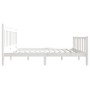 White solid wood double bed frame 135x190 cm by , Beds and slatted bases - Ref: Foro24-3100695, Price: 177,99 €, Discount: %