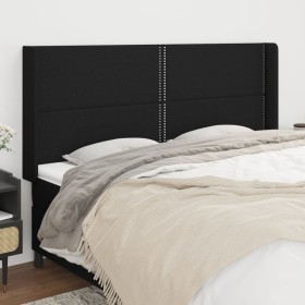 Cabecero con orejas de tela negro 163x16x118/128 cm de , Cabeceros y pies de cama - Ref: Foro24-3119448, Precio: 110,65 €, De...