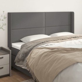 Headboard with gray synthetic leather ears 203x16x118/128 cm by , Headboards and footboards - Ref: Foro24-3119552, Price: 145...