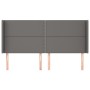 Headboard with gray synthetic leather ears 203x16x118/128 cm by , Headboards and footboards - Ref: Foro24-3119552, Price: 123...