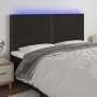 Cabecero con luces LED tela negro 160x5x118/128 cm de , Cabeceros y pies de cama - Ref: Foro24-3122292, Precio: 107,29 €, Des...