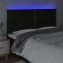 Cabecero con luces LED tela negro 160x5x118/128 cm de , Cabeceros y pies de cama - Ref: Foro24-3122292, Precio: 107,29 €, Des...