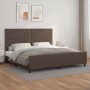 Brown synthetic leather headboard bed frame 200x200 cm by , Beds and slatted bases - Ref: Foro24-3125533, Price: 247,99 €, Di...