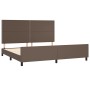 Brown synthetic leather headboard bed frame 200x200 cm by , Beds and slatted bases - Ref: Foro24-3125533, Price: 247,99 €, Di...