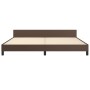 Estructura de cama cabecero cuero sintético marrón 200x200 cm de , Camas y somieres - Ref: Foro24-3125533, Precio: 247,99 €, ...