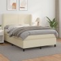 Box spring bed with cream synthetic leather mattress 140x190 cm by , Beds and slatted bases - Ref: Foro24-3128909, Price: 533...