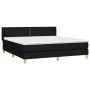 Cama box spring con colchón tela negro 160x200 cm de , Camas y somieres - Ref: Foro24-3130203, Precio: 506,37 €, Descuento: %