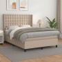 Box spring bed with cappuccino synthetic leather mattress 140x190cm by , Beds and slatted bases - Ref: Foro24-3132500, Price:...