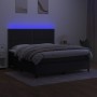 Box spring bed mattress and LED lights black fabric 160x200 cm by , Beds and slatted bases - Ref: Foro24-3134807, Price: 579,...