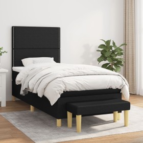 Cama box spring con colchón tela negro 80x200 cm de , Camas y somieres - Ref: Foro24-3137031, Precio: 315,68 €, Descuento: %