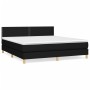 Cama box spring con colchón tela negro 160x200 cm de , Camas y somieres - Ref: Foro24-3140547, Precio: 478,74 €, Descuento: %