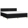 Cama box spring con colchón tela negro 160x200 cm de , Camas y somieres - Ref: Foro24-3140547, Precio: 478,74 €, Descuento: %