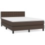 Cama box spring con colchón cuero sintético marrón 140x190 cm de , Camas y somieres - Ref: Foro24-3141122, Precio: 453,99 €, ...