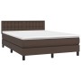 Cama box spring con colchón cuero sintético marrón 140x190 cm de , Camas y somieres - Ref: Foro24-3141122, Precio: 453,99 €, ...