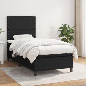 Cama box spring con colchón tela negro 80x200 cm de , Camas y somieres - Ref: Foro24-3141651, Precio: 302,99 €, Descuento: %