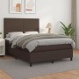 Box spring bed with brown synthetic leather mattress 140x190 cm by , Beds and slatted bases - Ref: Foro24-3142722, Price: 512...