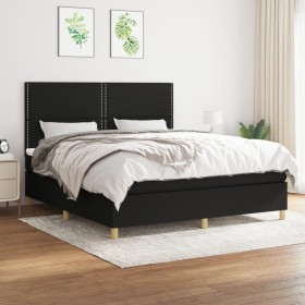 Box spring bed with black fabric mattress 160x200 cm by , Beds and slatted bases - Ref: Foro24-3142267, Price: 559,54 €, Disc...