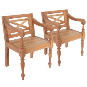 Sillas Batavia 2 unidades madera maciza de caoba marrón claro de , Sillas de comedor - Ref: Foro24-246964, Precio: 215,99 €, ...