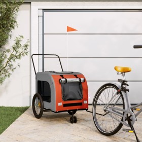 Bicycle pet trailer, iron frame, Oxford fabric in orange and grey. by , pet strollers - Ref: Foro24-93858, Price: 121,99 €, D...