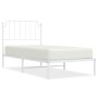 Metal bed frame with white headboard 90x190 cm by , Beds and slatted bases - Ref: Foro24-373928, Price: 59,75 €, Discount: %