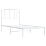 Metal bed frame with white headboard 90x190 cm by , Beds and slatted bases - Ref: Foro24-373928, Price: 59,75 €, Discount: %