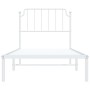 Metal bed frame with white headboard 90x190 cm by , Beds and slatted bases - Ref: Foro24-373928, Price: 59,75 €, Discount: %