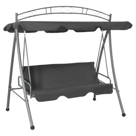 Convertible garden swing with canopy in anthracite color, 198x120x205 cm. by vidaXL, Garden rockers - Ref: Foro24-45074, Pric...