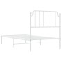 Metal bed frame with white headboard 90x190 cm by , Beds and slatted bases - Ref: Foro24-373928, Price: 59,75 €, Discount: %