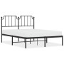 Bed frame with black metal headboard 140x190 cm by , Beds and slatted bases - Ref: Foro24-373887, Price: 91,49 €, Discount: %