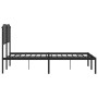 Bed frame with black metal headboard 140x190 cm by , Beds and slatted bases - Ref: Foro24-373887, Price: 91,49 €, Discount: %