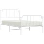 Metal bed frame with headboard and footboard white 100x200 cm by , Beds and slatted bases - Ref: Foro24-373949, Price: 80,39 ...