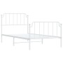 Metal bed frame with headboard and footboard white 100x200 cm by , Beds and slatted bases - Ref: Foro24-373949, Price: 80,39 ...