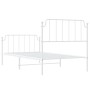 Metal bed frame with headboard and footboard white 100x200 cm by , Beds and slatted bases - Ref: Foro24-373949, Price: 80,39 ...