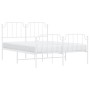 Estructura cama metal cabecero y estribo blanco 140x190 cm de , Camas y somieres - Ref: Foro24-373954, Precio: 100,74 €, Desc...