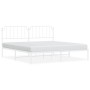 Metal bed frame with white headboard 193x203 cm by , Beds and slatted bases - Ref: Foro24-373942, Price: 104,99 €, Discount: %