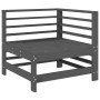 3-piece solid pine wood garden furniture set in gray. by , Modular outdoor sofas - Ref: Foro24-825648, Price: 188,86 €, Disco...