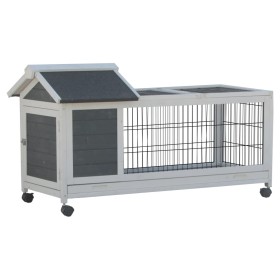 FLAMINGO Honey Rustic Gray Hutch 115x55x64.5 cm by FLAMINGO, Cages and habitats for small animals - Ref: Foro24-439664, Price...