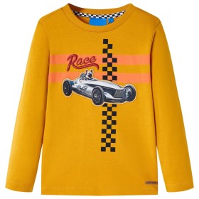 Camiseta infantil de manga larga color ocre 92 de , Camisetas para niños - Ref: Foro24-13074, Precio: 10,99 €, Descuento: %