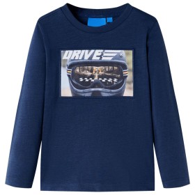 Navy blue melange long-sleeve children's t-shirt size 140 by , Kids T-shirts - Ref: Foro24-12633, Price: 10,99 €, Discount: %