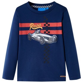 Camiseta infantil de manga larga azul marino 140 de , Camisetas para niños - Ref: Foro24-13083, Precio: 10,99 €, Descuento: %