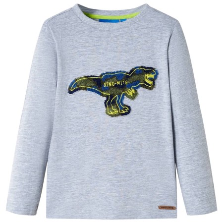 Camiseta infantil de manga larga gris melange 116 de , Camisetas para niños - Ref: Foro24-13261, Precio: 8,34 €, Descuento: %