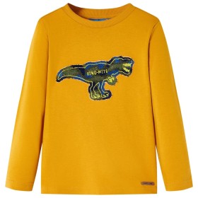 Camiseta infantil de manga larga color ocre 140 de , Camisetas para niños - Ref: Foro24-13268, Precio: 9,99 €, Descuento: %