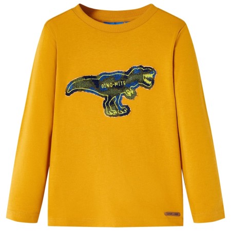 Children's long-sleeved t-shirt in ocher color 140 by , Kids T-shirts - Ref: Foro24-13268, Price: 9,99 €, Discount: %