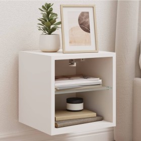 Wall-mounted TV stand with LED lights white 30x28.5x30 cm by , TV Furniture - Ref: Foro24-836973, Price: 33,02 €, Discount: %