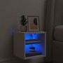 Wall-mounted TV stand with LED lights white 30x28.5x30 cm by , TV Furniture - Ref: Foro24-836973, Price: 33,37 €, Discount: %