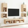 Wall-mounted TV furniture with LED lights, 2 units Sonoma oak 30x28.5x30 cm by , TV Furniture - Ref: Foro24-836978, Price: 47...