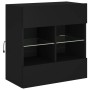 Wall-mounted TV stand with LED lights black 58.5x30x60.5 cm by , TV Furniture - Ref: Foro24-837093, Price: 57,84 €, Discount: %