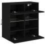 Wall-mounted TV stand with LED lights black 58.5x30x60.5 cm by , TV Furniture - Ref: Foro24-837093, Price: 57,84 €, Discount: %