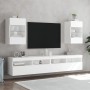 Muebles de TV de pared con luces LED 2 uds blanco 40x30x60,5 cm de , Muebles TV - Ref: Foro24-837079, Precio: 87,79 €, Descue...