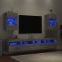 Wall-mounted TV furniture with LED lights, 2 units, concrete gray, 40x30x60.5 cm. by , TV Furniture - Ref: Foro24-837085, Pri...